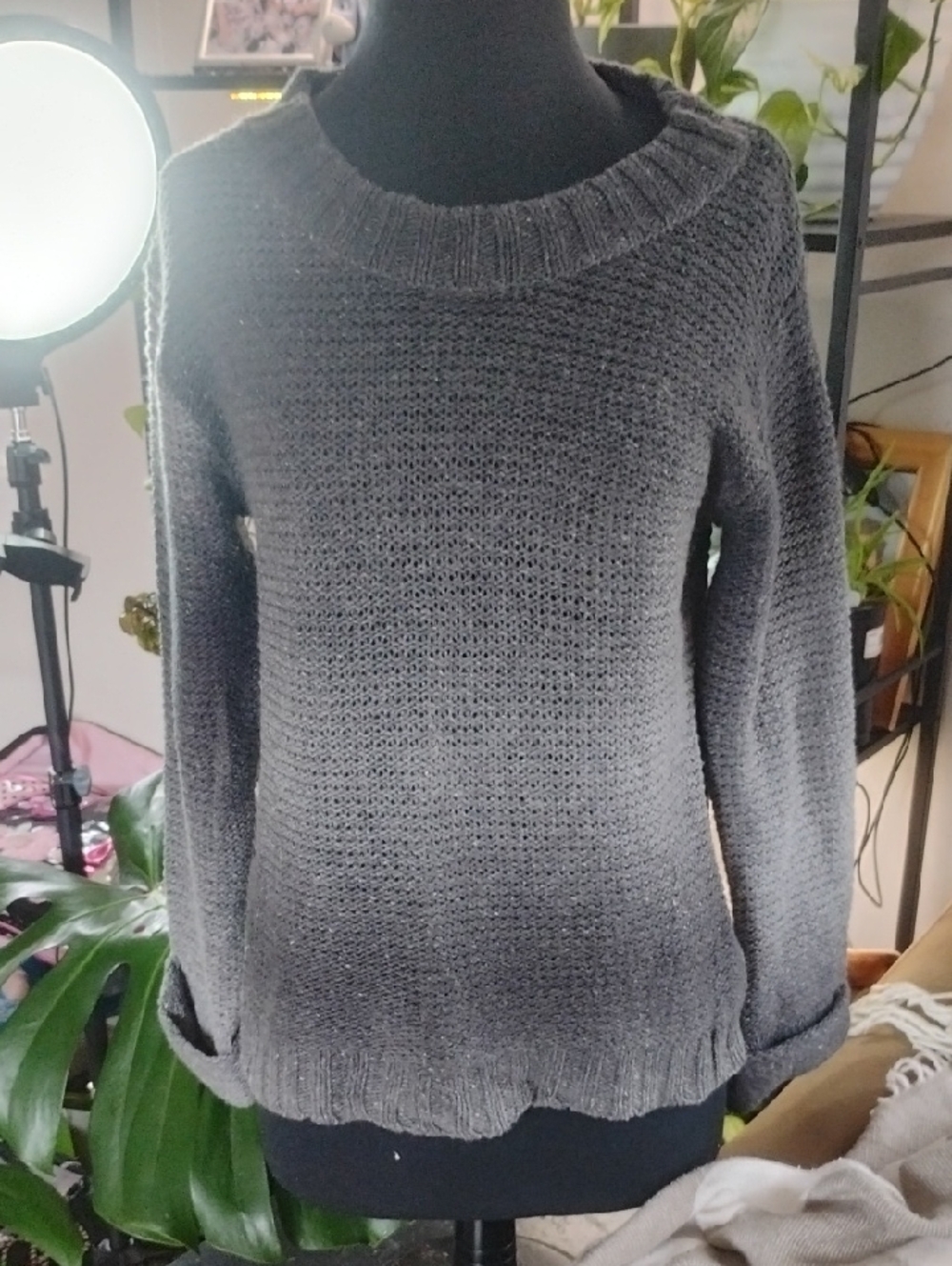 Relativity Charcoal Gray Crewneck Sweater